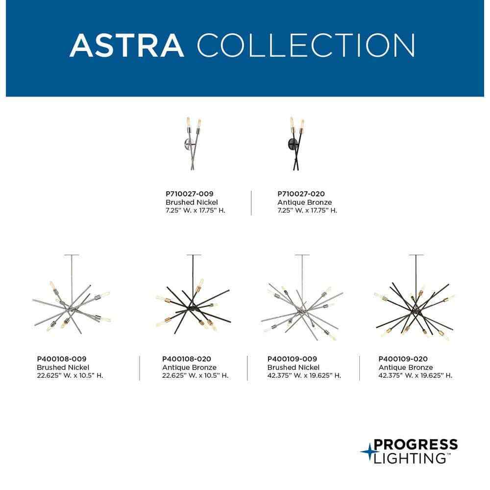 Progress Lighting Astra Collection 6-Light Brushed Nickel Chandelier