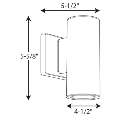 Progress Lighting Cylinders White LED Outdoor Small Up/Down Wall Lantern Light