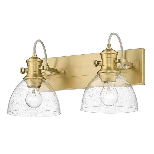 Golden Lighting Hines Brushed Champagne Bronze Seeded Glass Bath Vanity Light
