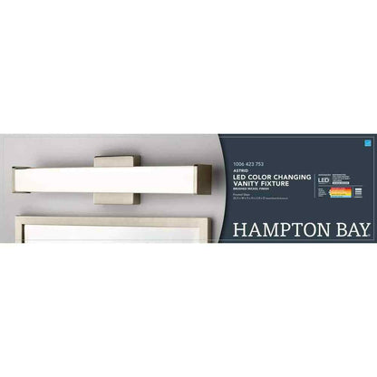 Hampton Bay Astrid 24 in. Brushed Nickel 5-CCT LED Bathroom Vanity Light Bar