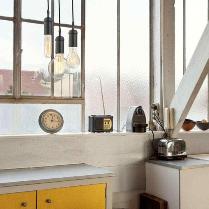 Globe Electric 1-Light Vintage Edison Matte Black Mini Pendant 64906