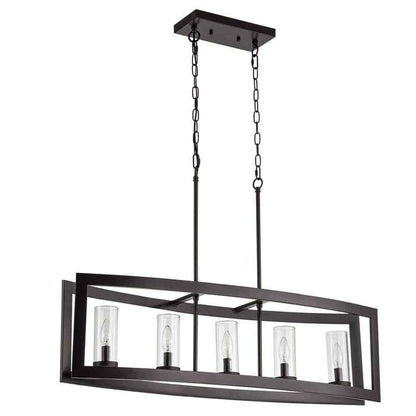 RRTYO Sylvette 5-Light Oil Rubbed Bronze Kitchen Curved Island Chandelier