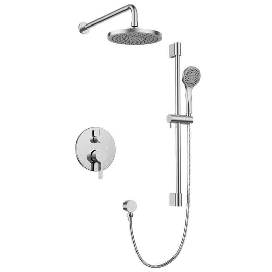 HOMLUX 4-Spray Patterns w/ 2.5 GPM 8 in. Wall Mount Dual Shower Head in Chrome