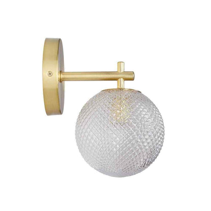 Hampton Bay Walsh 1-Light Brass Wall Sconce Light with Prismatic Glass Shade