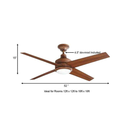 Home Decorators Mercer 52 in. LED Indoor Distressed Koa Ceiling Fan