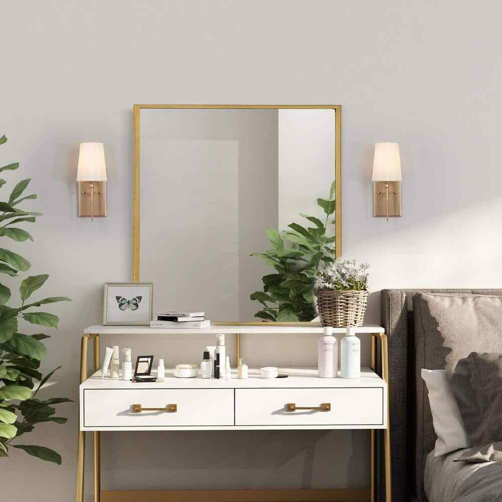 LNC Modern Classic 1-Light Gold Wall Sconce Powder Room Bathroom Vanity Light