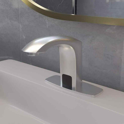 BWE Automatic Sensor Touchless Bathroom Sink Faucet With Deck Plate
