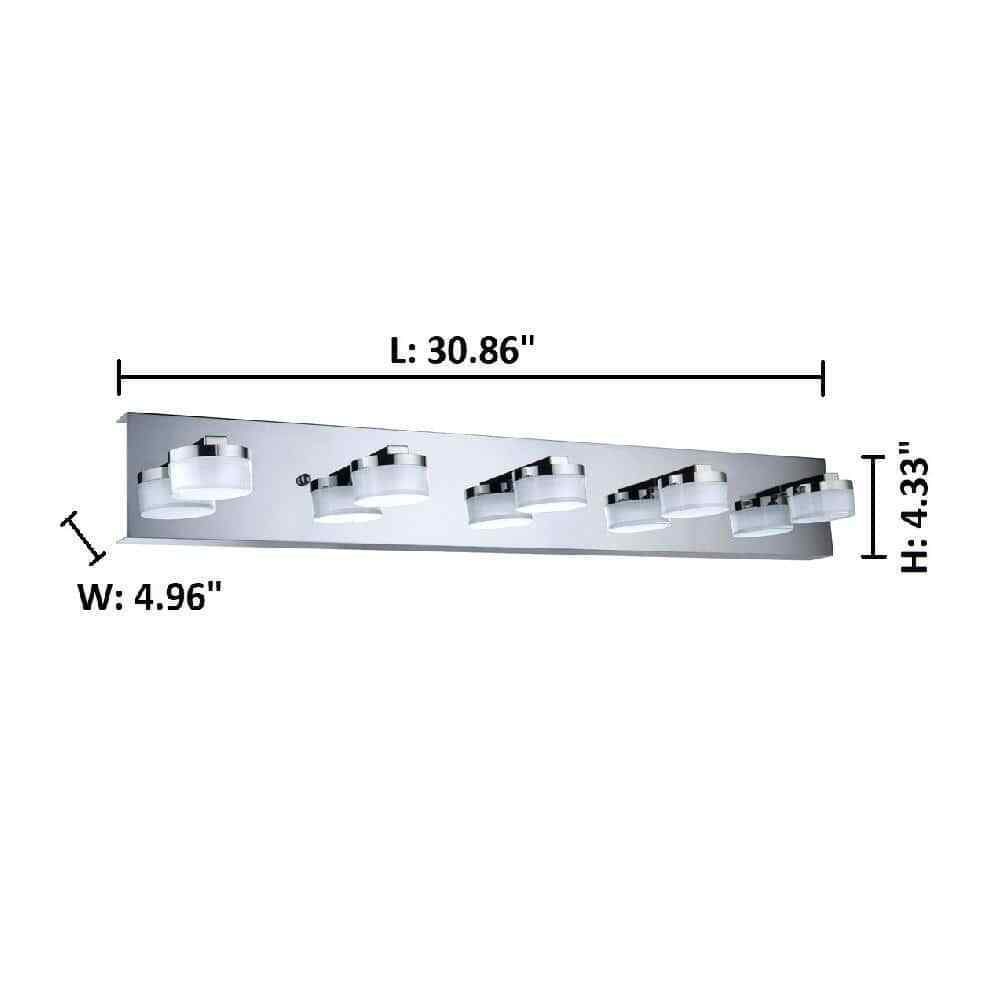 Eglo Romendo 30.86 in. 5-Light Chrome LED Bathroom Vanity Light Bar