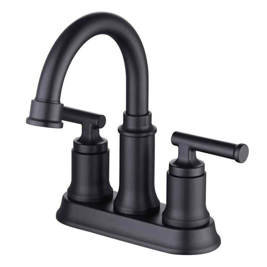 Glacier Bay Oswell 4 in. Centerset 2-Handle High-Arc Bathroom Faucet Matte Black