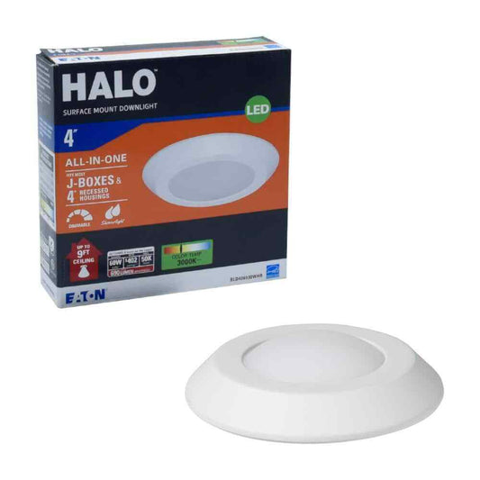 HALO BLD 4 in. White Integrated LED Recessed Ceiling Light Trim 3000K Soft White