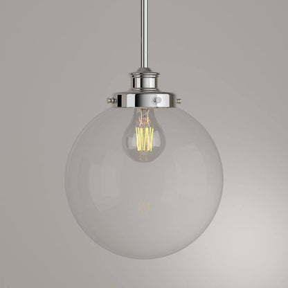 Progress Lighting Penn 9-3/4" 1-Light Polished Nickel Clear Glass Pendant Light