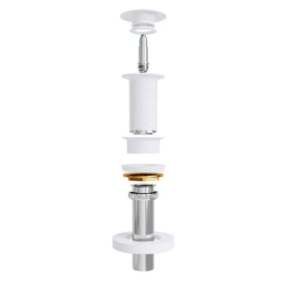 VIGO Vessel Bathroom Sink Pop-Up Drain and Mounting Ring in Matte White