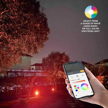 Hampton Bay Low Voltage Black LED Outdoor Spotlight Smart App Control Hubspace