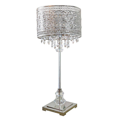 River of Goods Brielle 28.75 in. Table Lamp w/ Polished Nickel and Crystal Shade