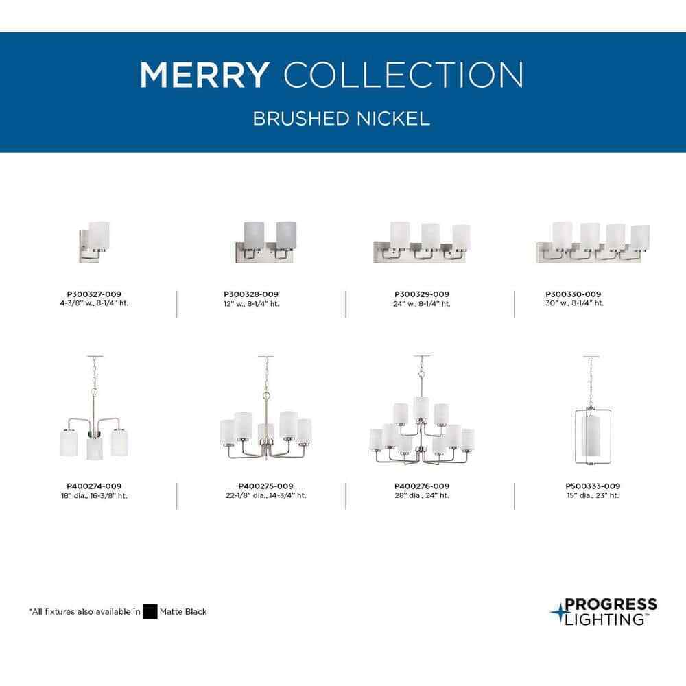 Progress Lighting Merry Collection 30 in. 4-Light Brushed Nickel Vanity Light