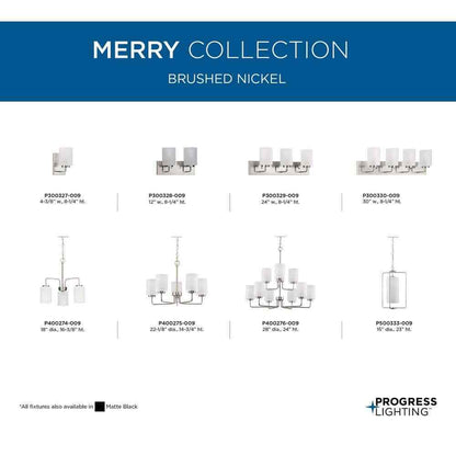 Progress Lighting Merry Collection 30 in. 4-Light Brushed Nickel Vanity Light