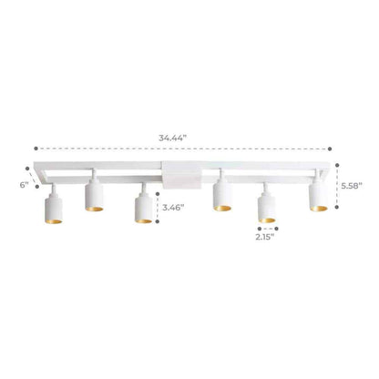 Vidalite White Modern LED Fixed Track Light 42-Watt Six Rotating Gimbal Heads