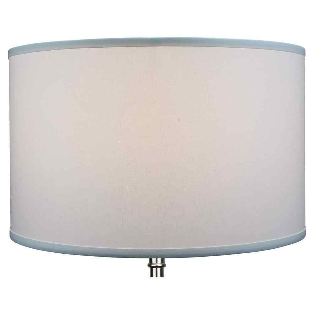 Fenchel Shades 18 in x 18 in. x 12 in. Height Drum Lamp Shade - Linen White
