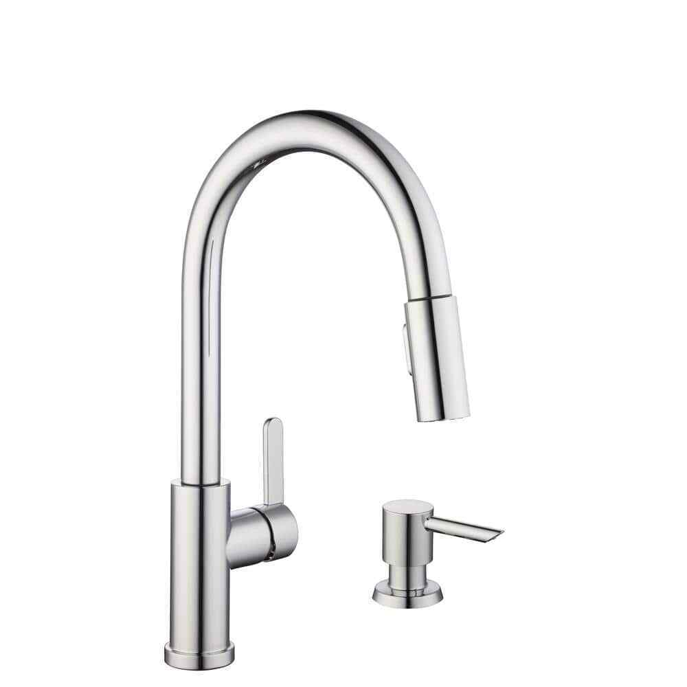 Glacier Bay Paulina 1-Handle Pull-Down Sprayer Kitchen Faucet Polished Chrome