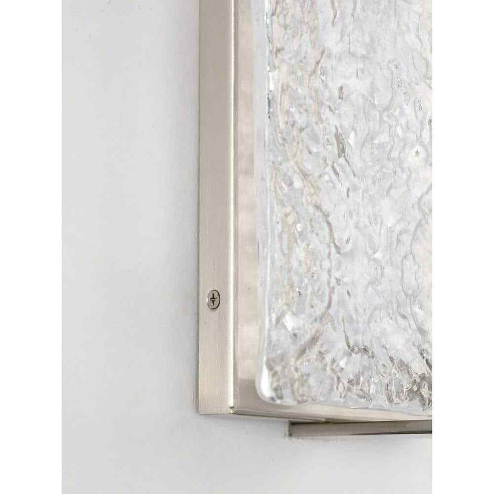 Progress Lighting LED Stone Glass Sconce Brushed Nickel ADA Wall Sconce