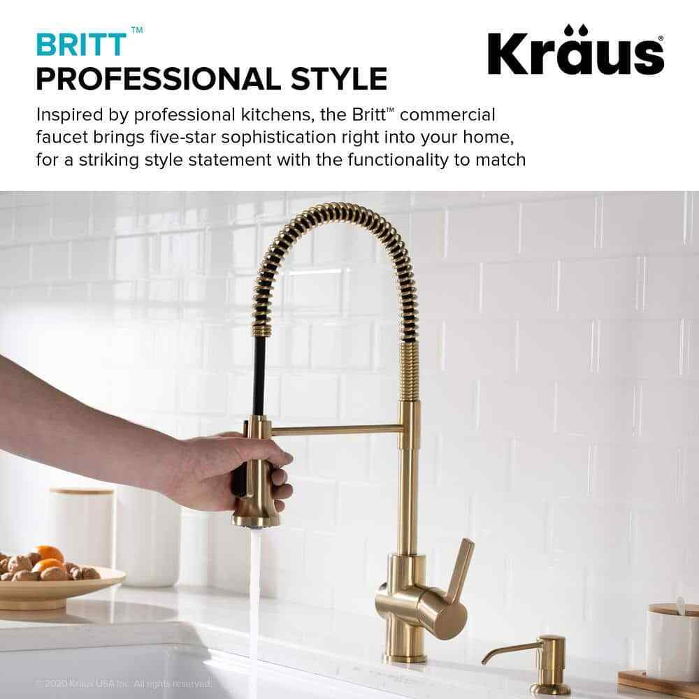KRAUS Britt Single Handle Commercial Style Kitchen Faucet
