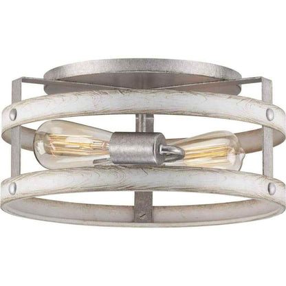 Progress Lighting Gulliver Whitewashed Farmhouse Flush Mount Ceiling Light