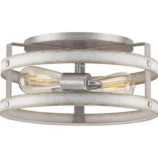 Progress Lighting Gulliver Whitewashed Farmhouse Flush Mount Ceiling Light