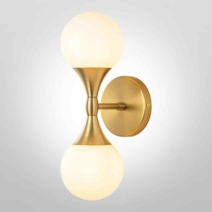RRTYO North Gold Bubble Modern Up and Down Wall Sconce w/ Opal Glass Globe Shade