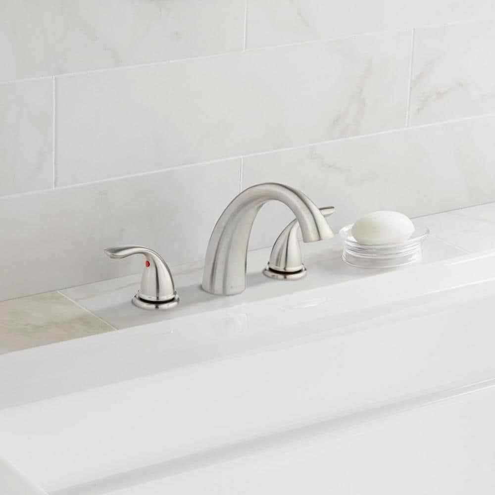Glacier Bay Builders 2-Handle Deck-Mount Roman Tub Faucet in Brushed Nickel
