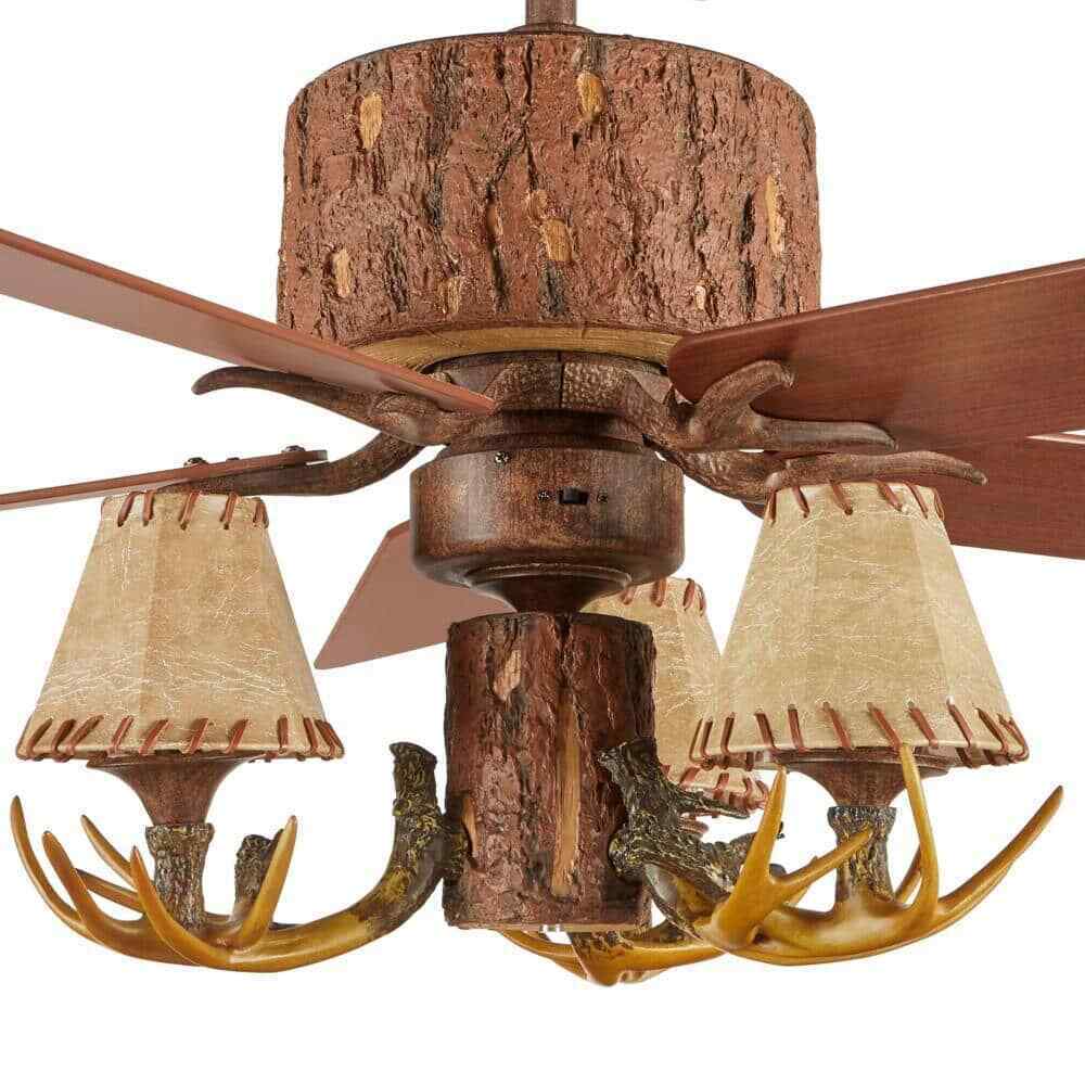 Hampton Bay Lodge 52 in. LED Nutmeg Ceiling Fan with Light and Remote Control