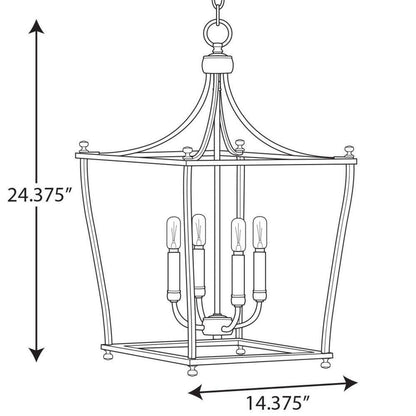 Progress Lighting Parkhurst 4-Light Brushed Nickel Foyer Pendant