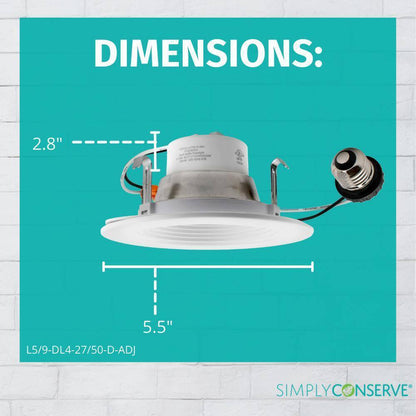 Simply Conserve 4 in. Wattage and CCT Selectable LED Recessed Downlight Retrofit