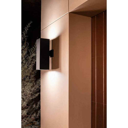 Progress Lighting Square 6 in. Black Modern Outdoor Wall Lantern Up-Down Light