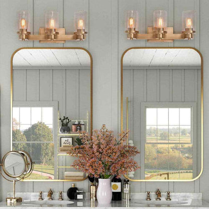 LNC Modern Industrial 3-Light Dark Gold Bathroom Vanity Light
