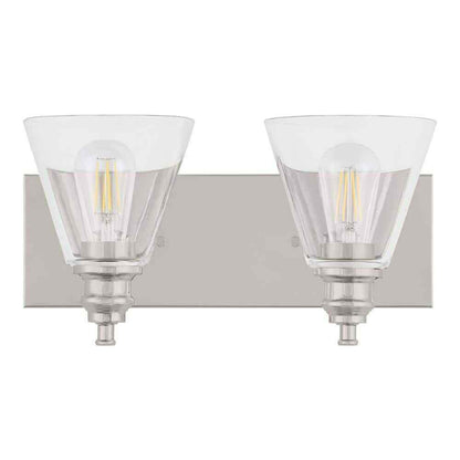 Hampton Bay Manor 15.3 in. 2-Light Polished Nickel Bathroom Vanity Light