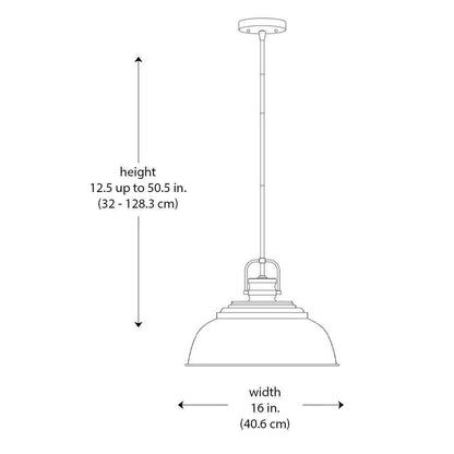 Home Decorators Shelston 16 in. 1-Light Black and White Farmhouse Pendant Light