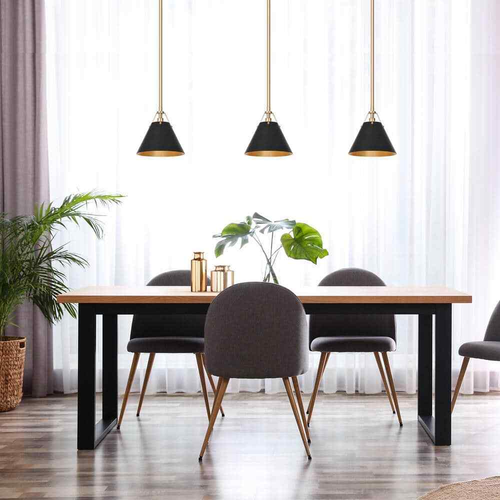 Uolfin Modern Farmhouse Dome Kitchen Island Pendant Lighting Taine 1-Light Black