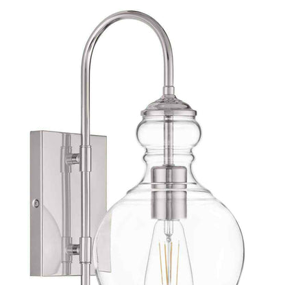 Home Decorators Bakerston 1-Light Polished Nickel Wall Sconce