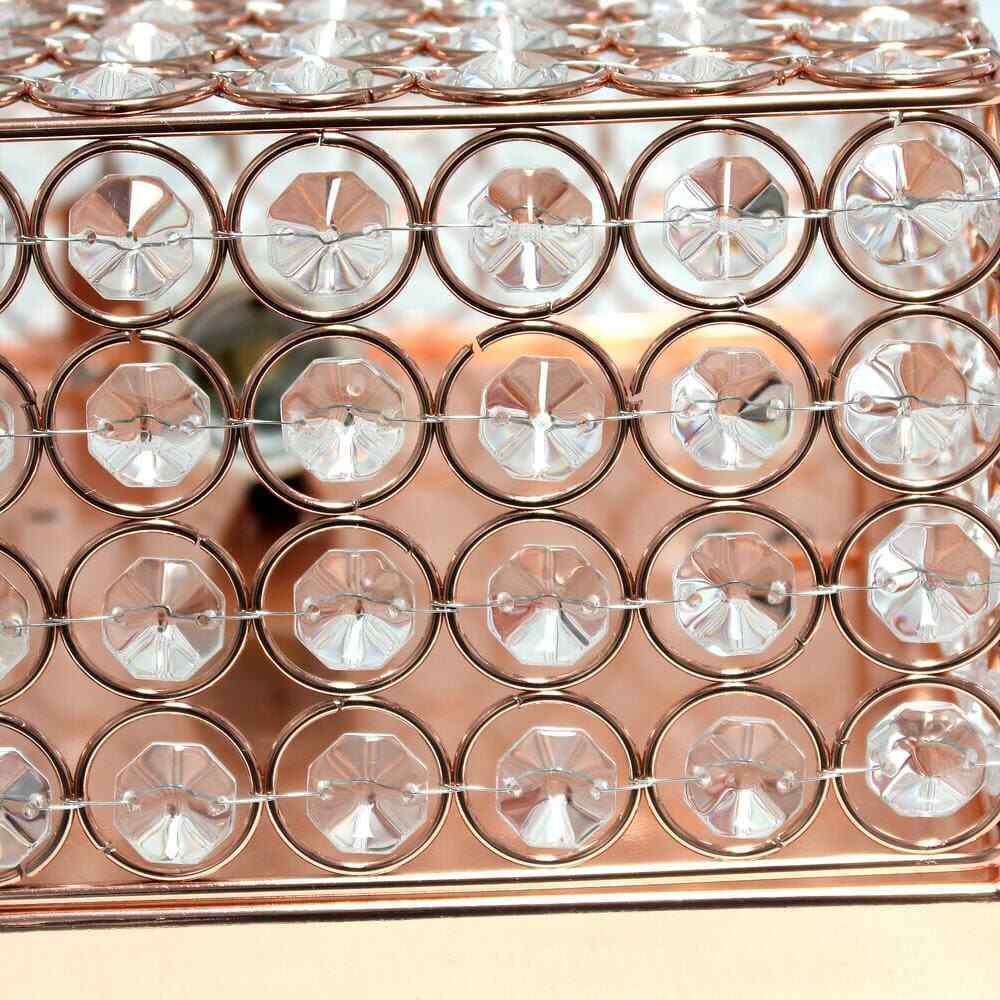 Elegant Designs 12 in. 2-Light Rose Gold Square Ceiling Flush Mount