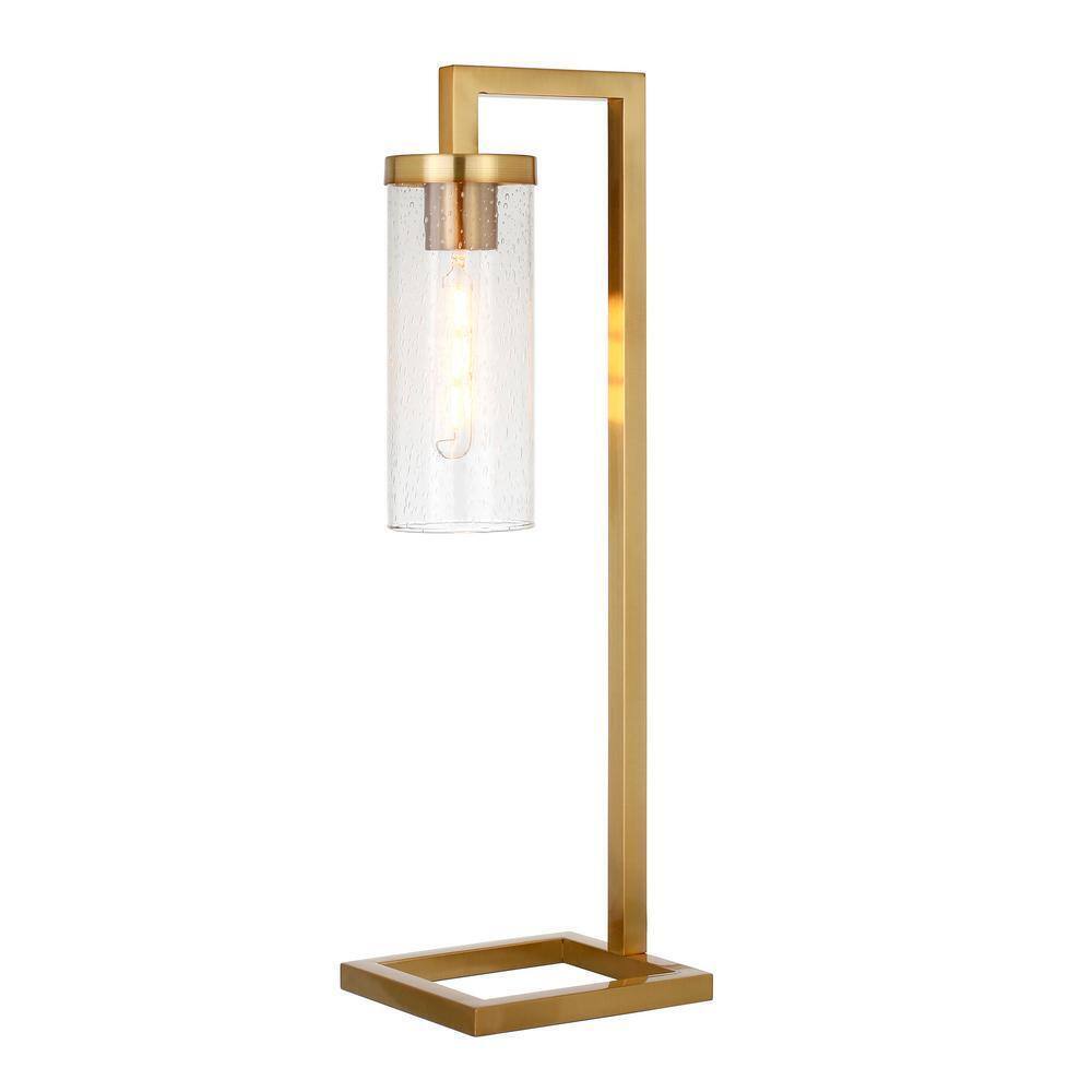 Meyer&Cross Malva 26 in. Brass Finish Table Lamp with Seeded Glass Shade TL0442