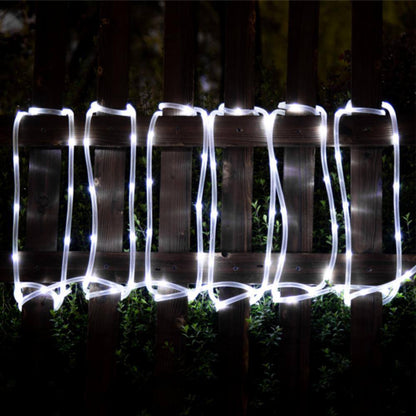 GIGALUMI Outdoor 35.7 ft. Solar Powered Cool White LED Rope Light  2-Pack