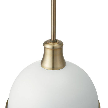 Globe Electric Beckett 1-Light Matte White Pendant Light with Metal Shade