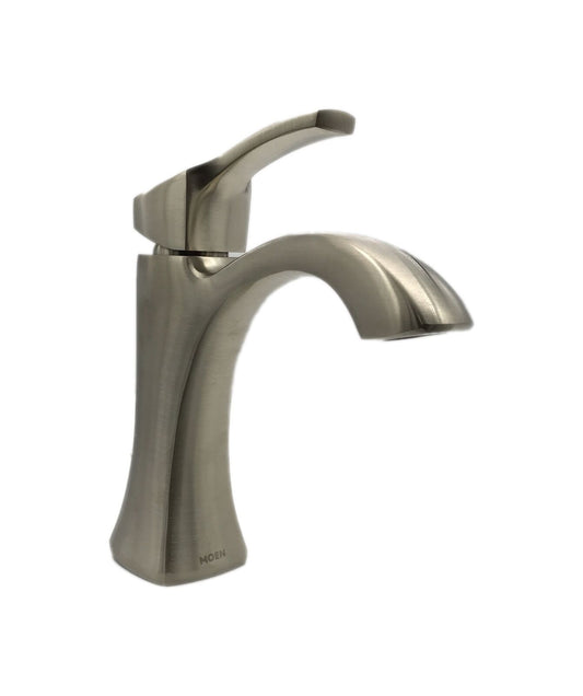 MOEN Voss Single Hole Single-Handle High-Arc Bathroom Faucet in Brushed Nickel