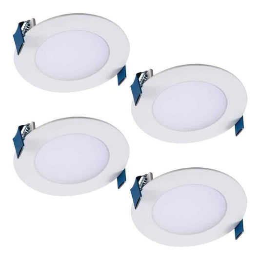 Halo HLB 4 in. Color Selectable Canless Recessed Integrated LED Kit (4-Pack)