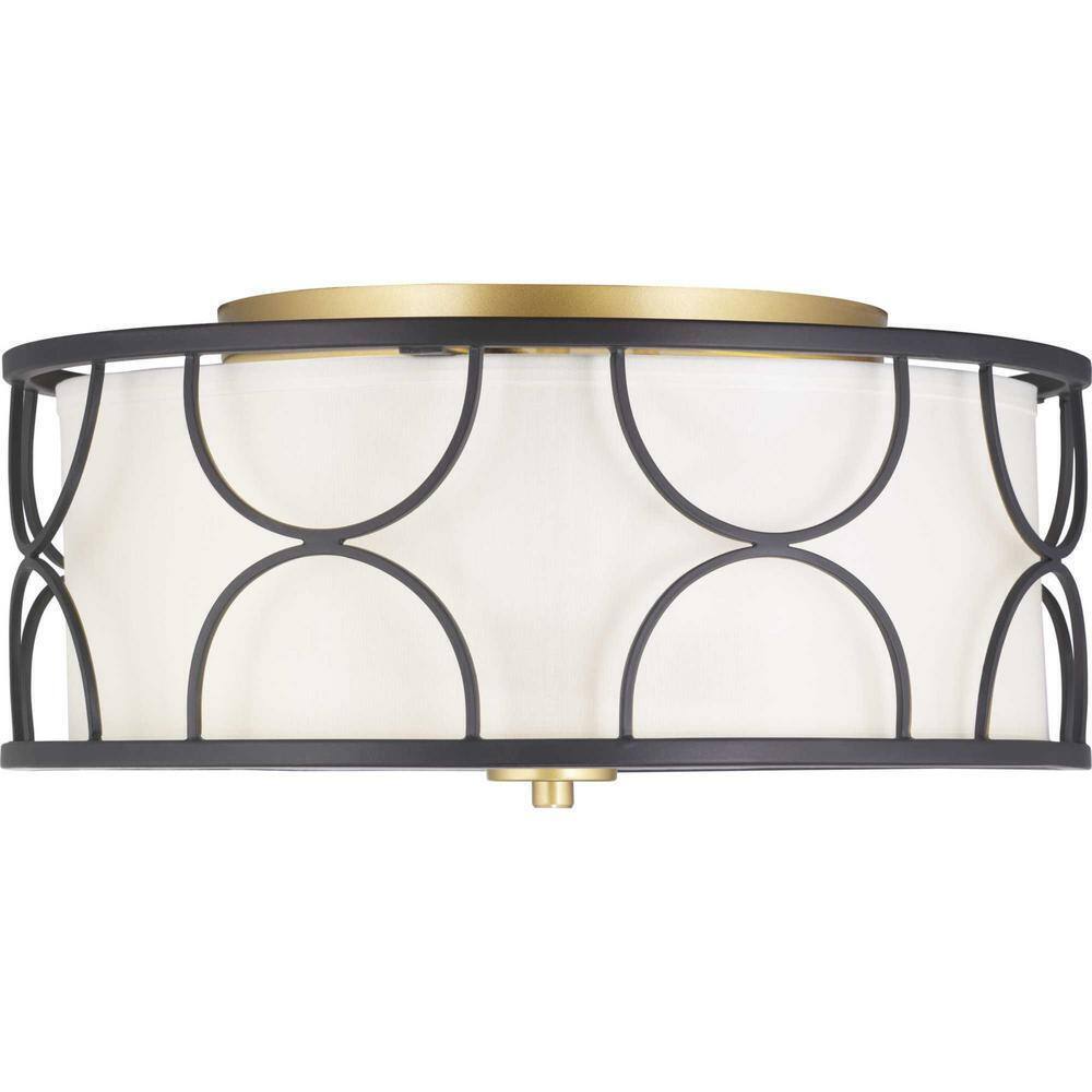 Progress Lighting Landree Collection 3-Light Black Flush Mount P350132-031