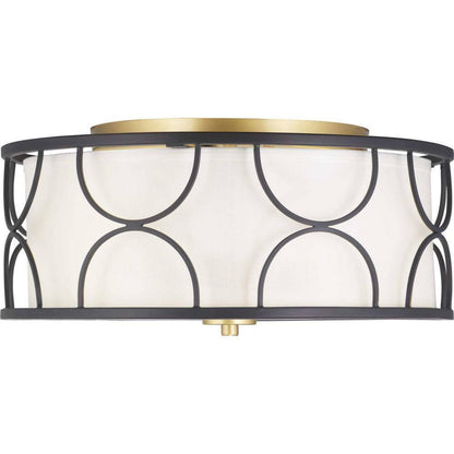 Progress Lighting Landree Collection 3-Light Black Flush Mount P350132-031