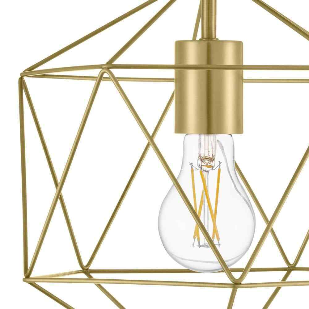 Hampton Bay Winfield 9.5 in. 1-Light Gold Semi-Flush Mount Ceiling Light Fixture