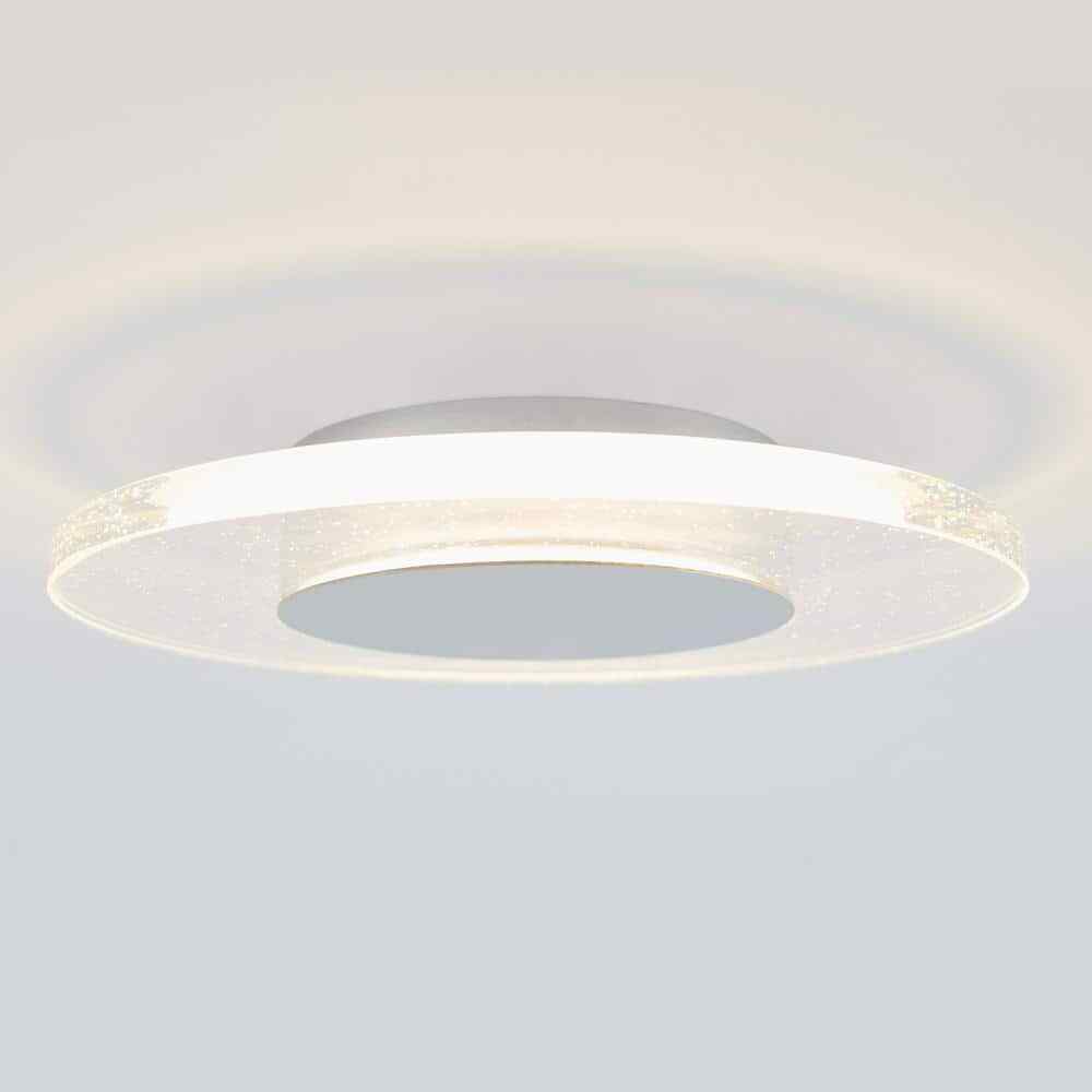 Artika Essence Disk 13 in. Chrome Modern LED Flush Mount Ceiling Light