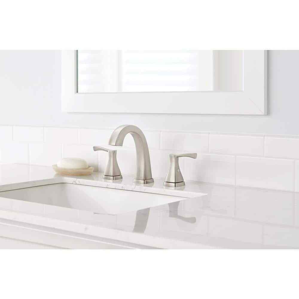 Glacier Bay Calandine 8 in. Widespread 2-Handle Bathroom Faucet Brushed Nickel