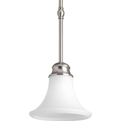 Progress Lighting Applause  Brushed Mini Pendant with Etched Parchment Glass
